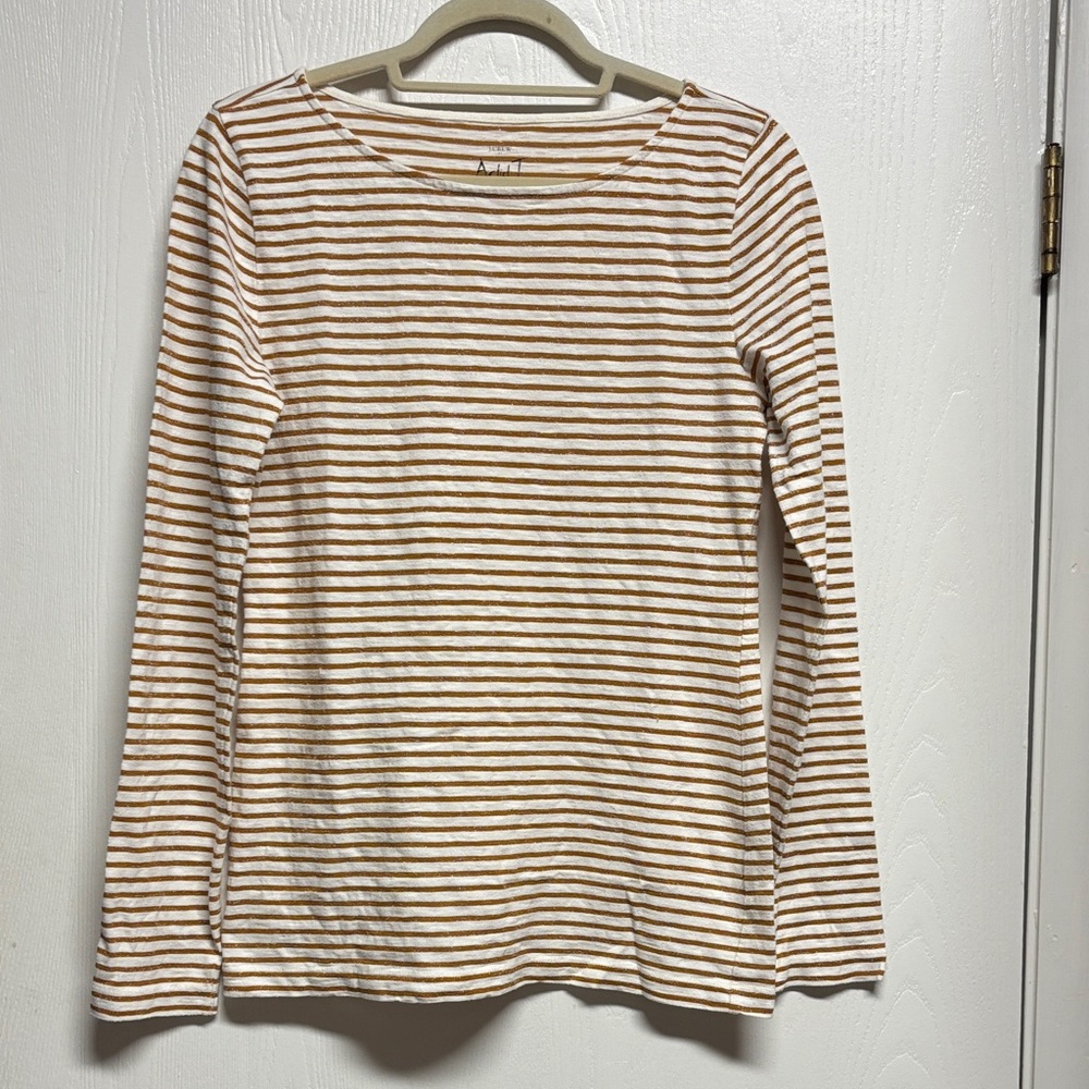 J. Crew Artist‎ Tee with Gold and White Stripes